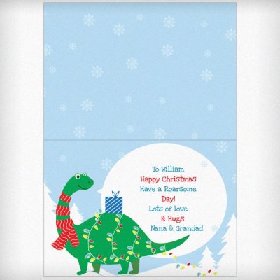 (image for) Personalised Dinosaur 'Have a Roarsome Christmas' Card