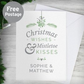 (image for) Personalised Couples Mistletoe Card