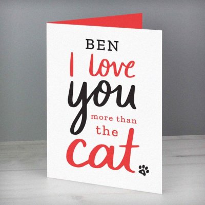 (image for) Personalised I love You More than the Cat Card