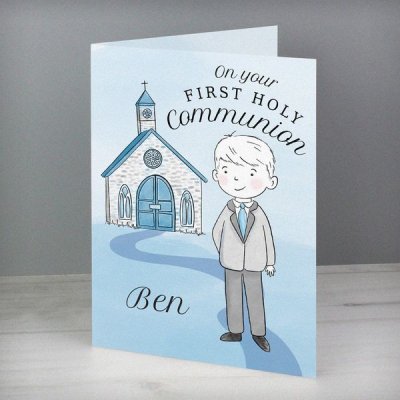 (image for) Personalised Boys First Holy Communion Card