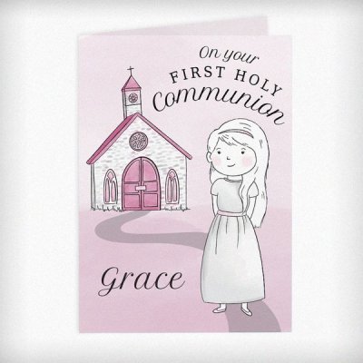 (image for) Personalised Girls First Holy Communion Card