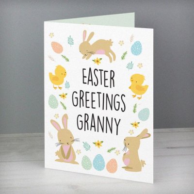 (image for) Personalised Easter Bunny & Chick Card