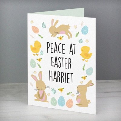 (image for) Personalised Easter Bunny & Chick Card