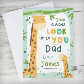 (image for) Personalised Look Up To You Giraffe Card