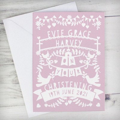 (image for) Personalised Pink Papercut Style Card