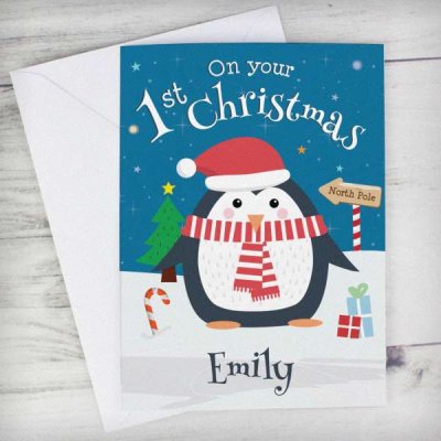 (image for) Personalised Christmas Penguin Card