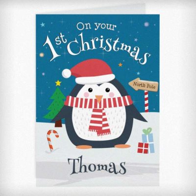 (image for) Personalised Christmas Penguin Card