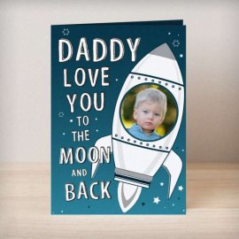 (image for) Personalised Moon & Back Photo Upload Card