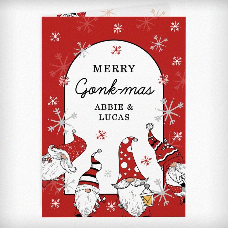 Modal Additional Images for Personalised Red Gonks Christmas Card