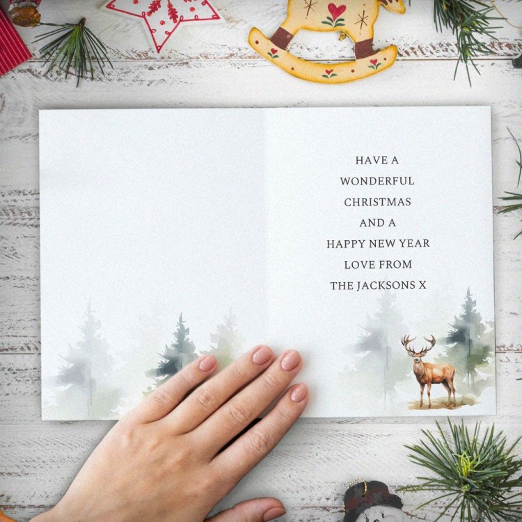 Modal Additional Images for Personalised Pack of 10 Christmas Cards - Stag