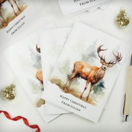 (image for) Personalised Pack of 10 Christmas Cards - Stag