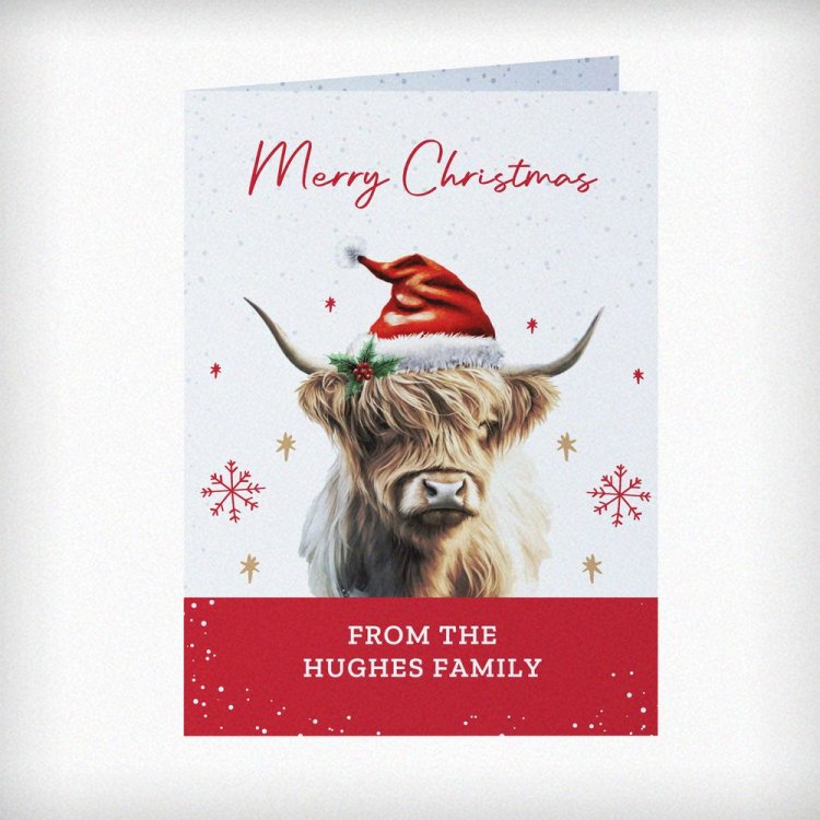 Modal Additional Images for Personalised Highland Cow Pack of 10 Christmas Cards