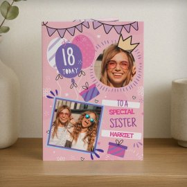 (image for) Personalised Photo Upload Pink Birthday Card