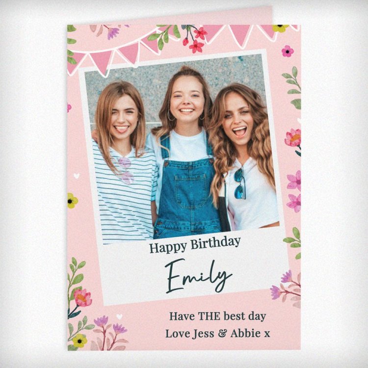 Modal Additional Images for Personalised Photo Upload Floral Card
