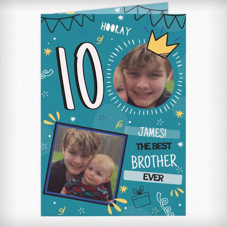 Modal Additional Images for Personalised Photo Upload Blue Birthday Card