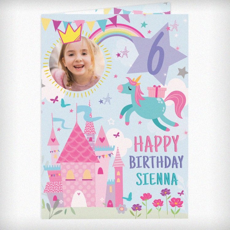 Modal Additional Images for Personalised Photo Upload Princess Birthday Card