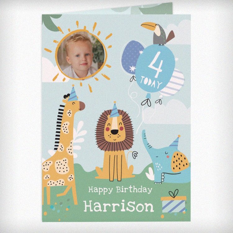 Modal Additional Images for Personalised Photo Upload Animals Birthday Card