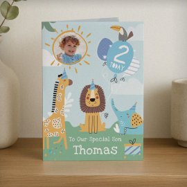 (image for) Personalised Photo Upload Animals Birthday Card