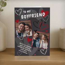 (image for) Personalised Photo Upload Hearts Card