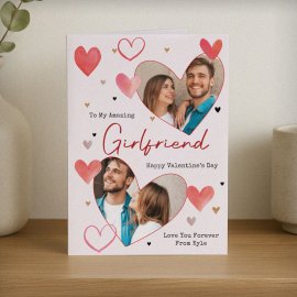 (image for) Personalised Photo Upload Red Hearts Card