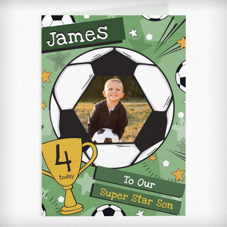 Modal Additional Images for Personalised Photo Upload Football Birthday Card