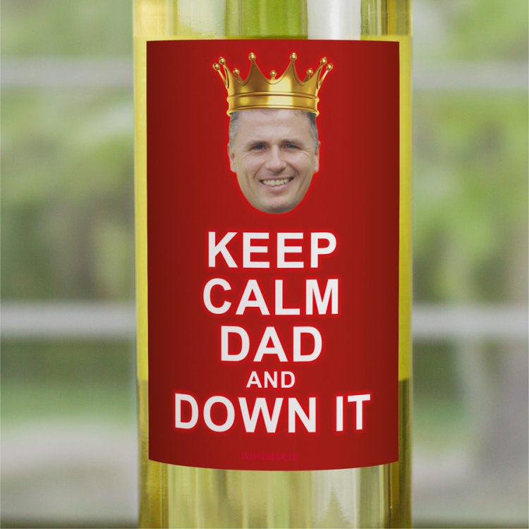 (image for) Keep Calm Dad Personalised Father's Day Wine Gift - Click Image to Close