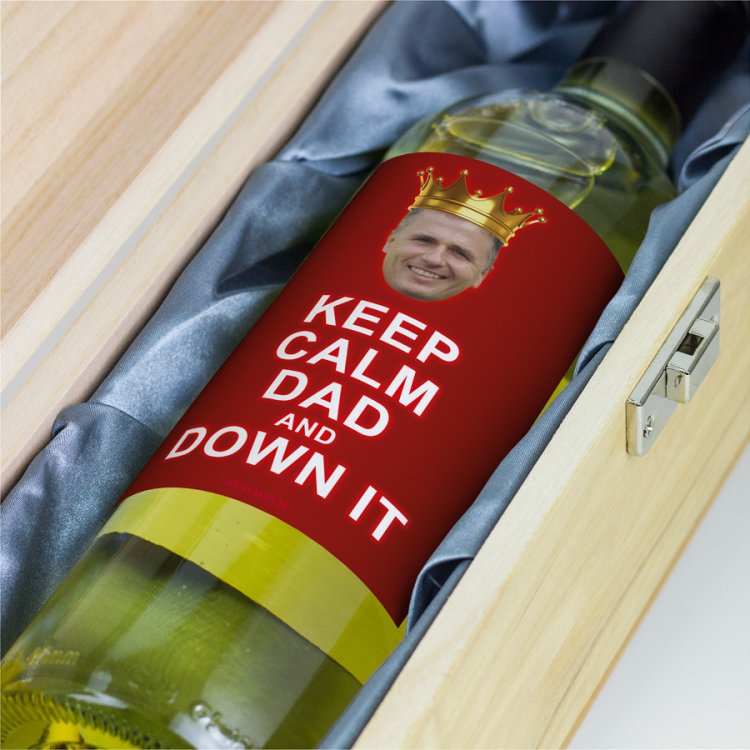 Modal Additional Images for Keep Calm Dad Personalised Father's Day Wine Gift
