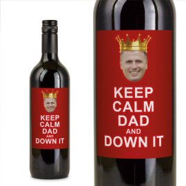 (image for) Keep Calm Dad Personalised Father's Day Wine Gift
