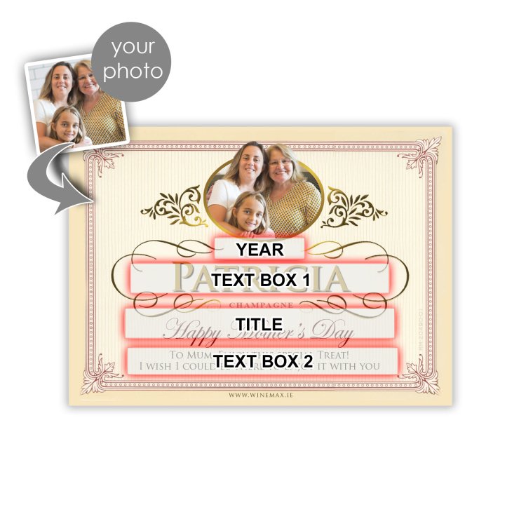 (image for) Personalised Mothers Day Champagne Gift - Click Image to Close
