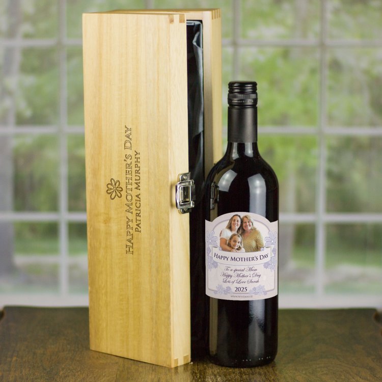(image for) Mothers Day Personalised Wine and Engraved Box Gift Set - Click Image to Close