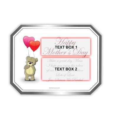 (image for) Silver Love Bear Personalised Mothers Day Champagne Gift