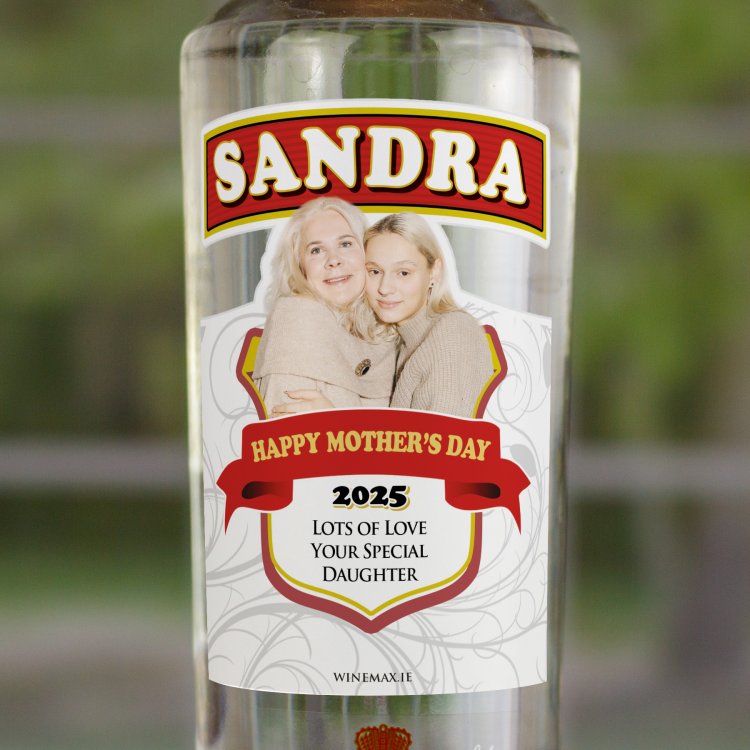 (image for) Mothers Day Smirnoff Personalised Vodka Photo Gift 70cl - Click Image to Close