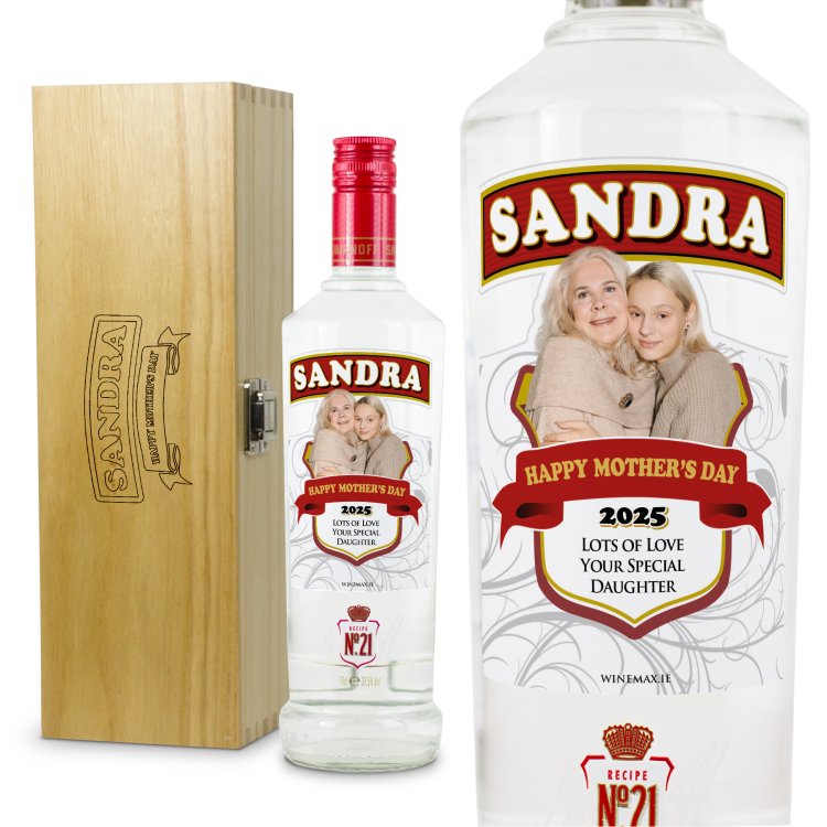 Modal Additional Images for Mothers Day Smirnoff Personalised Vodka & Engraved Box
