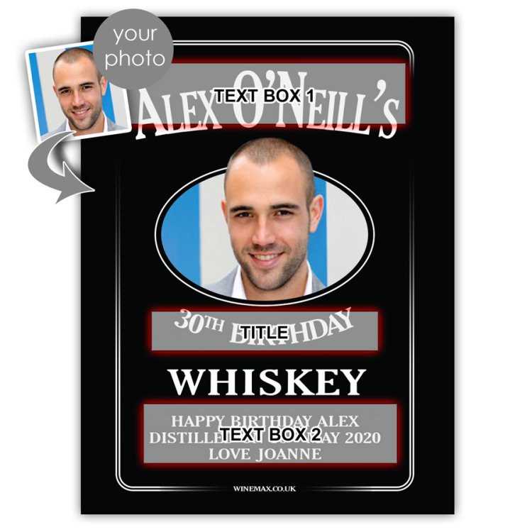 (image for) JDesign Christmas Personalised Whiskey 70cl - Click Image to Close