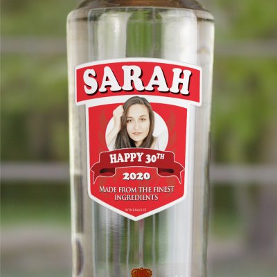 (image for) Personalised 50th Birthday Gift Smirnoff Vodka Bottle 70cl