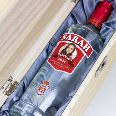 (image for) Personalised 70th Birthday Gift Smirnoff Vodka Bottle 70cl