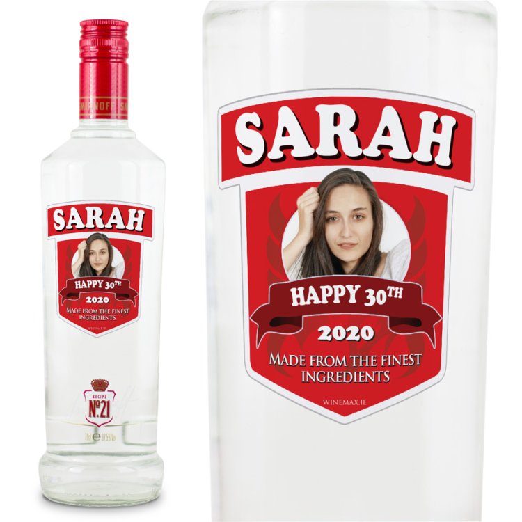 (image for) Gift for Girlfriend Personalised Smirnoff Vodka Bottle 70cl - Click Image to Close
