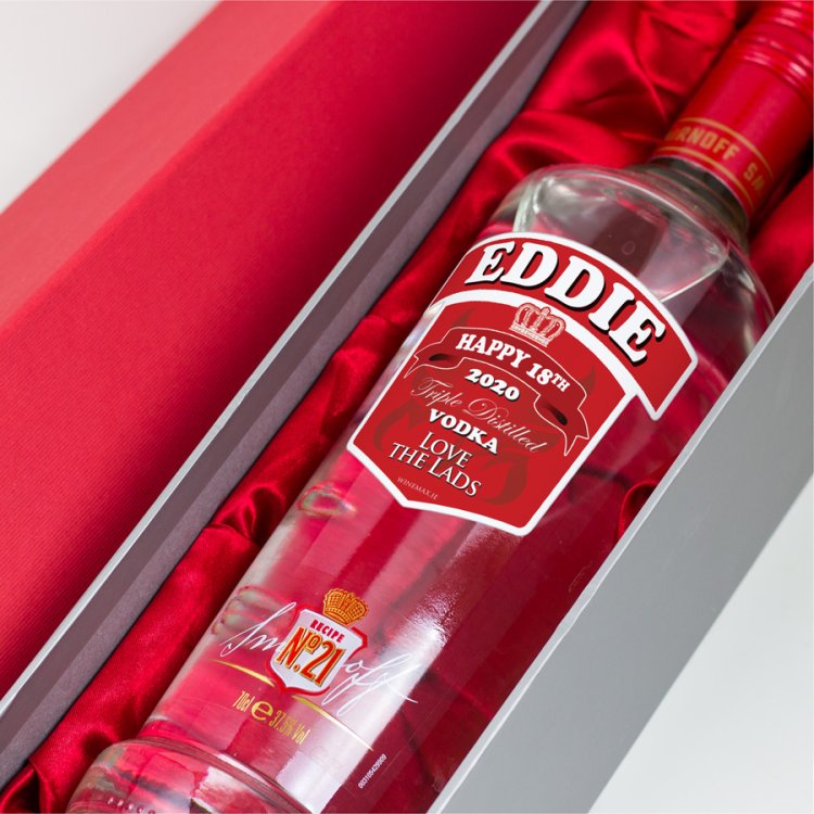 (image for) Smirnoff Vodka Personalised Bottle Gift Age 70cl - Click Image to Close