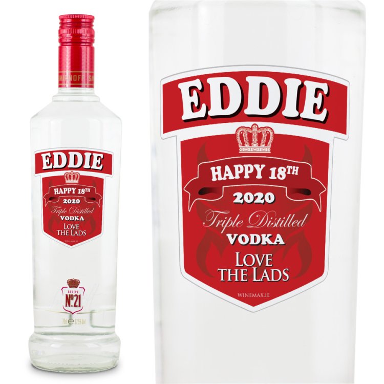 (image for) Smirnoff Vodka Personalised Bottle Gift Age 70cl - Click Image to Close