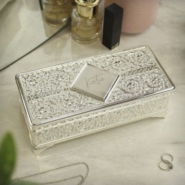 (image for) Personalised Silver Plated Jewellery Box
