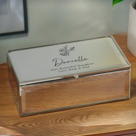 (image for) Personalised Floral Mirrored Jewellery Box