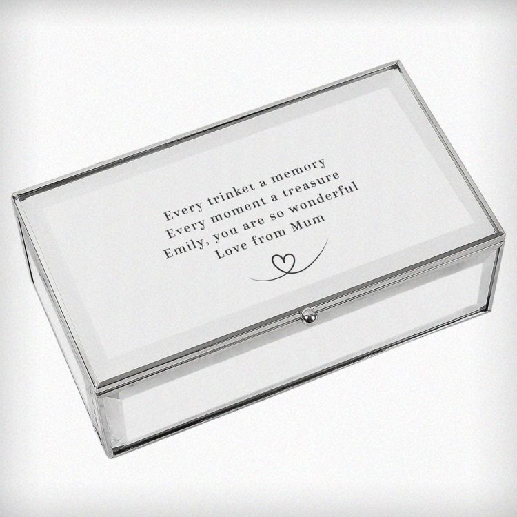 Modal Additional Images for Personalised Heart Mirrored Jewellery Box