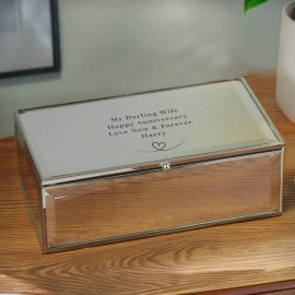 (image for) Personalised Heart Mirrored Jewellery Box