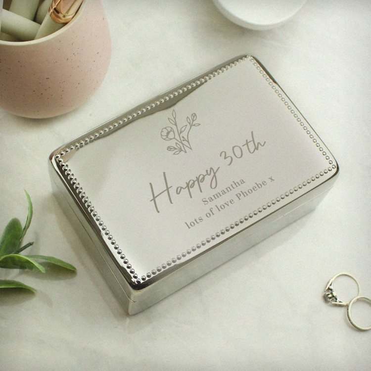 Modal Additional Images for Personalised Floral Small Jewellery Box