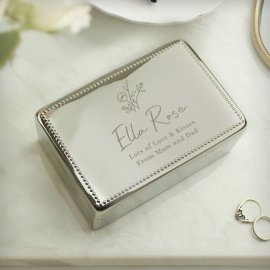 (image for) Personalised Floral Small Jewellery Box