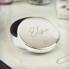 (image for) Personalised Heart Round Trinket Box
