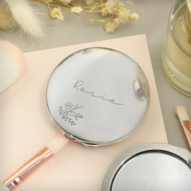 (image for) Personalised Floral Round Compact Mirror