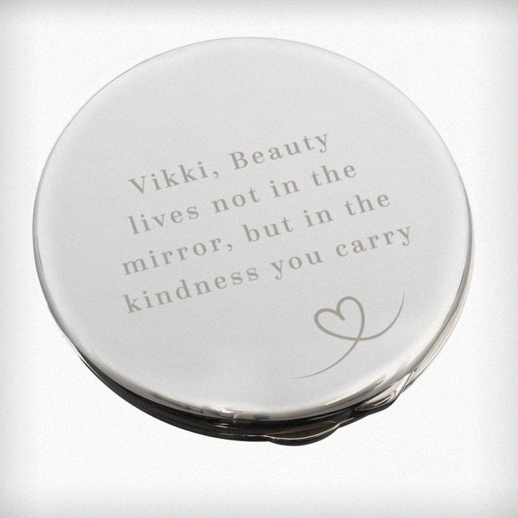 Modal Additional Images for Personalised Heart Round Compact Mirror