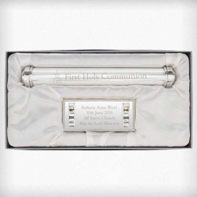 (image for) Personalised First Holy Communion Silver Plated Certificate Hold