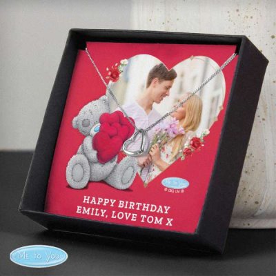 (image for) Personalised Me To You Valentines Photo Upload Sentiment Silver Tone Necklace and Box